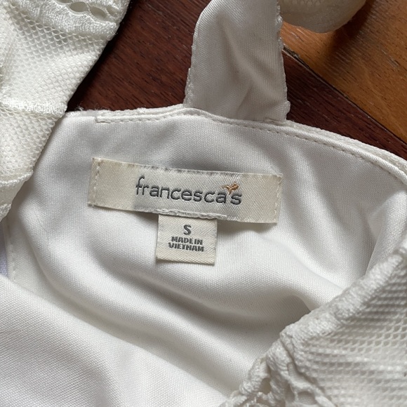 Francesca’s White Lace Halter Style Mini Dress, size small - Picture 3 of 6